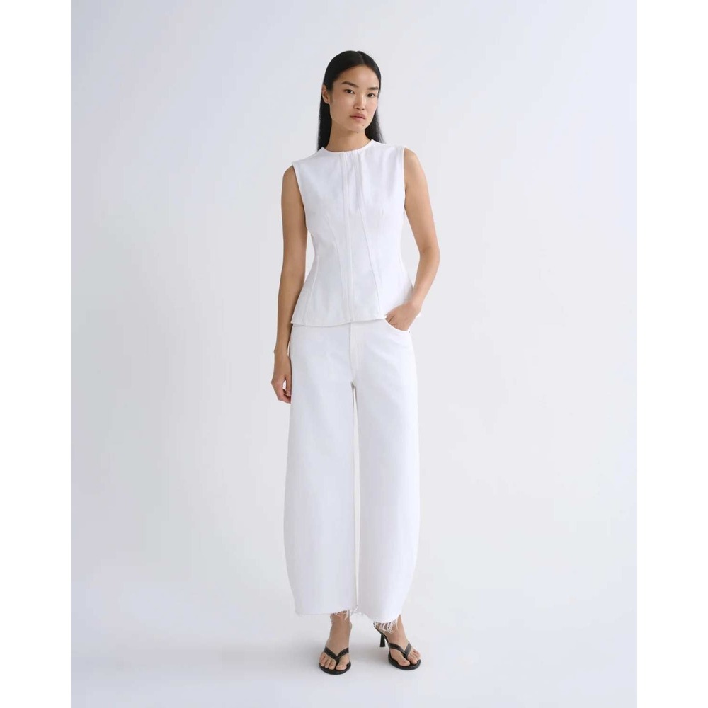 AGOLDE Low Curve Fray Jeans 28 Milkshake Wide Leg Raw Hem A238-1183